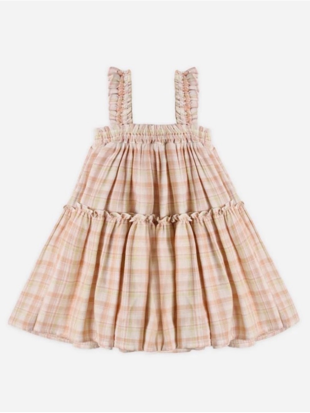 Rylee + Cru nwt cicily summer Pastel Plaid Ruffle Strap Dress
